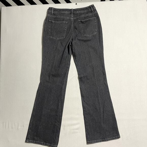 Coldwater Creek Natural Fit Black Washed Denim Flared Bootcut Jeans - Size 8 - Picture 2 of 8